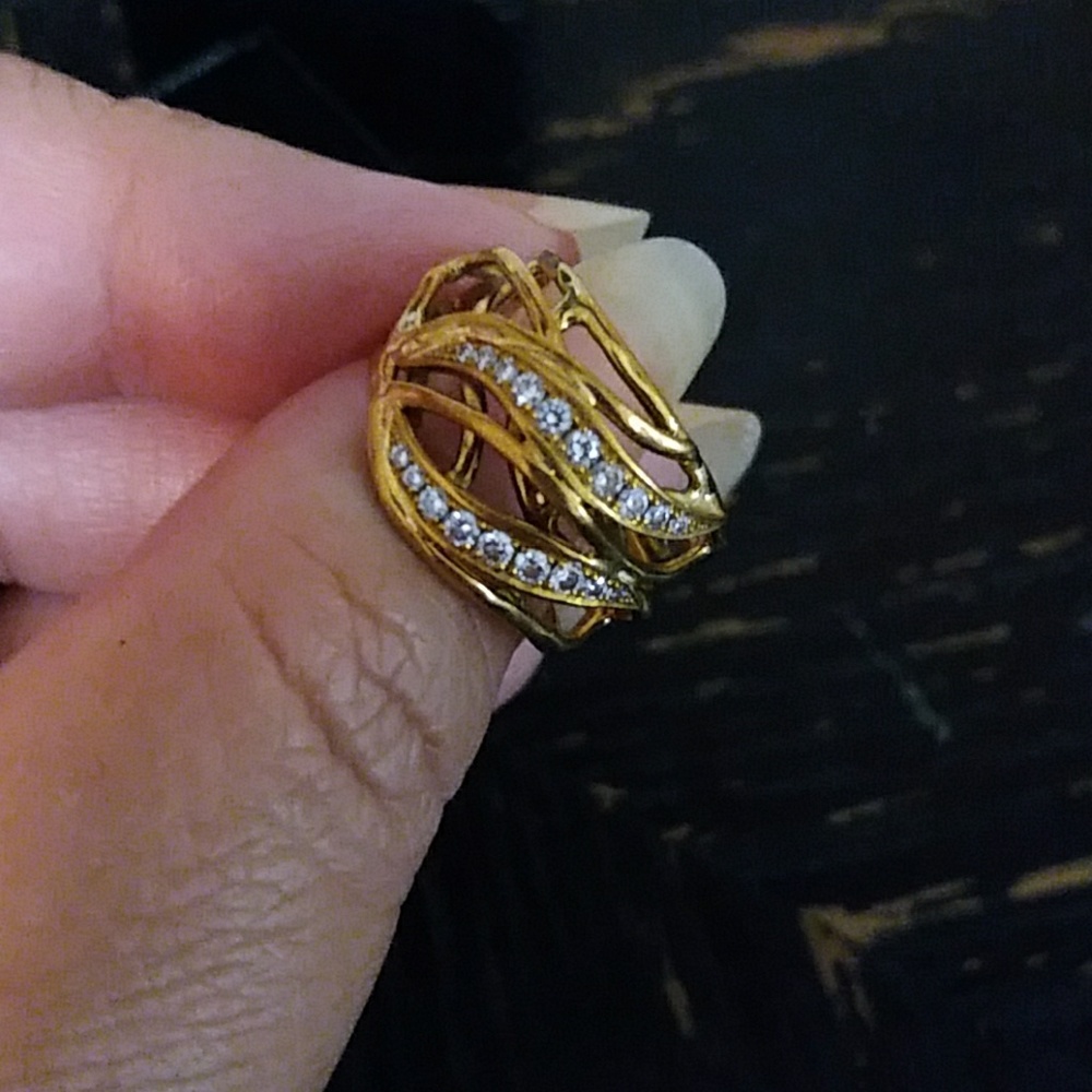 Gorgeous diamond ring 18k yellow gold from Belgium - Picture 3 of 8